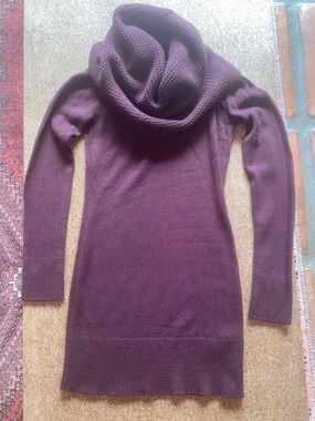 H&M Deep Rich Purple Cowl Neck Sweater Dress Tunic